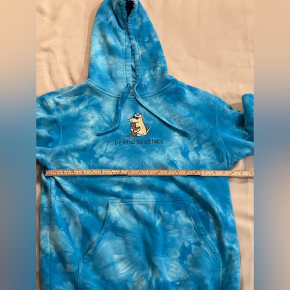 Teddy the Dog “Be Kind to Otters” Blue Tie Dye Hoodie - M - Picture 10 of 10